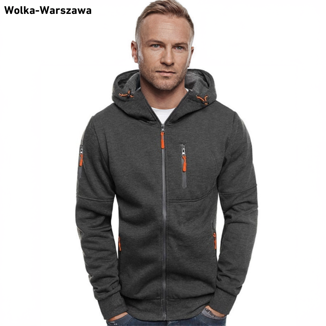 Slim Fit Bluza z kapturem na zamek