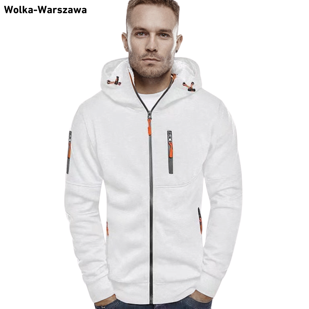 Slim Fit Bluza z kapturem na zamek